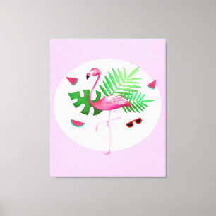 Flamingo Pink Bird Watermelon Flamingo Lovers Leinwanddruck