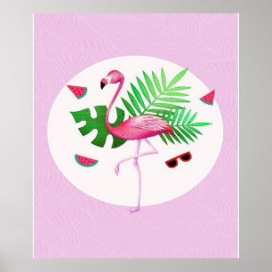 Flamingo Pink Bird Watermelon   Flamingo Lovers Poster