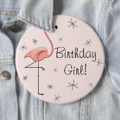 Flamingo Pink 'Birthday Girl!' Button (Beispiel)