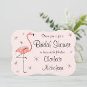 Flamingo Pink "Brautparty" Einladung (Stehend Vorderseite)
