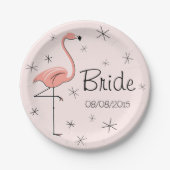 Flamingo Pink Bridge und Date Paper plate Pappteller (Vorderseite)