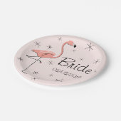 Flamingo Pink Bridge und Date Paper plate Pappteller (Schrägansicht)