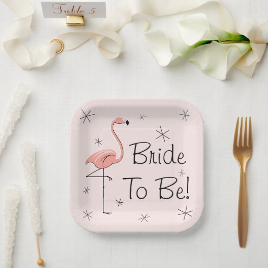 Flamingo Pink Brie to Be! Platz! Pappteller (Hochzeit)