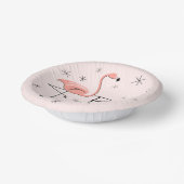 Flamingo Pink Brie und Datum Pappteller (Gewinkelt)
