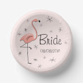 Flamingo Pink Brie und Datum Pappteller (Vorderseite)