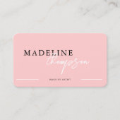 Flamingo Pink Calligraphy Script QR-Code Visitenkarte (Vorderseite)