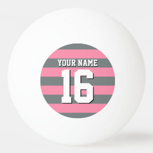 Flamingo Pink Charcoal Team Jersey Preppy Strip Tischtennisball