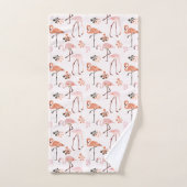 Flamingo Pink Coral Pattern Badhandtuch Set (Handtuch)