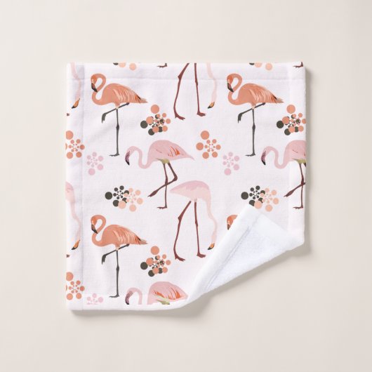 Flamingo Pink Coral Pattern Badhandtuch Set (Waschlappen)