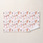 Flamingo Pink Coral Pattern Badhandtuch Set (Handtuch)