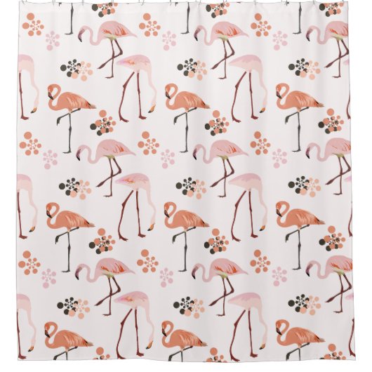 Flamingo Pink Coral Pattern Duschvorhang (Vorderseite)