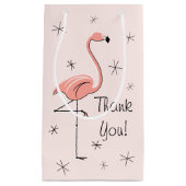 Flamingo Pink 'Danke' Geschenktasche klein! Kleine Geschenktüte (Vorderseite)