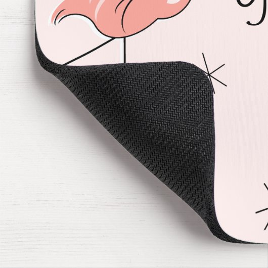 Flamingo Pink "Dein Text" Mousepad (Ecke)