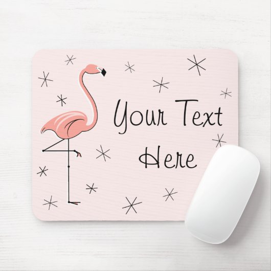 Flamingo Pink "Dein Text" Mousepad (Mit Mouse)