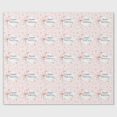 Flamingo Pink Diamant Brautparty Packpapier (Flach)