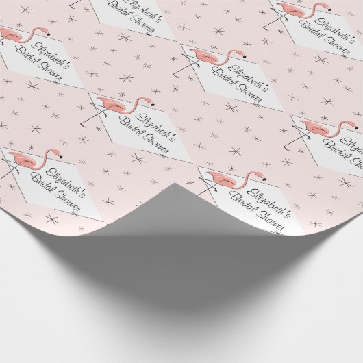 Flamingo Pink Diamant Brautparty Packpapier (Ecke)