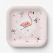 Flamingo Pink Diamant Quadrat Pappteller (Vorderseite)