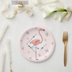 Flamingo Pink Diamantpapierplatte Pappteller