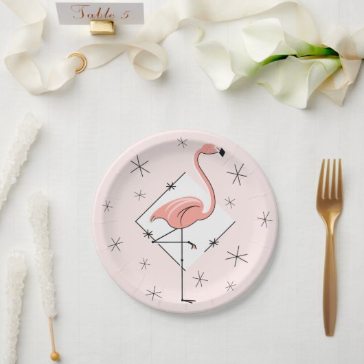 Flamingo Pink Diamantpapierplatte Pappteller (Hochzeit)