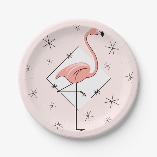 Flamingo Pink Diamantpapierplatte Pappteller (Vorderseite)