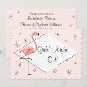 Flamingo Pink Diamond Girls' Night Out! Einladung (Vorne/Hinten)