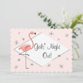 Flamingo Pink Diamond Girls' Night Out! Einladung (Stehend Vorderseite)