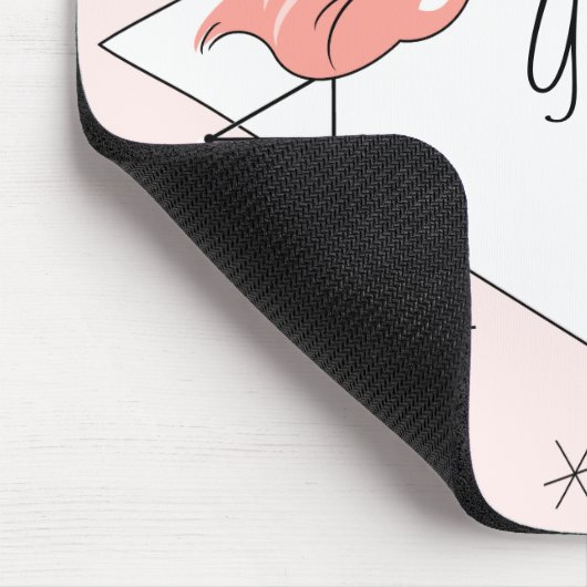 Flamingo Pink Diamond Name mousepad (Ecke)