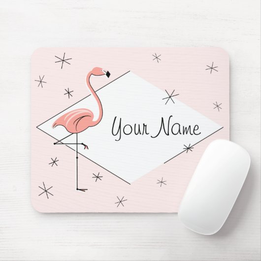 Flamingo Pink Diamond Name mousepad (Mit Mouse)