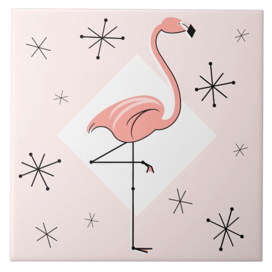 Flamingo Pink Diamond Stars Fliese (Vorderseite)