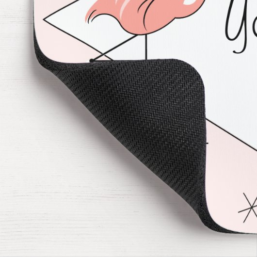 Flamingo Pink Diamond "Text" Mousepad (Ecke)