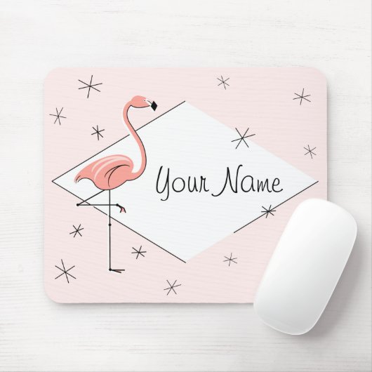 Flamingo Pink Diamond "Text" Mousepad (Mit Mouse)