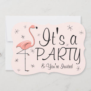 Flamingo Pink Einladung Party Klammer