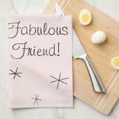 Flamingo Pink Fabulous Friend Küchenhandtuch! Handtuch (Viertel Falte)