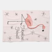 Flamingo Pink Fabulous Friend Küchenhandtuch! Handtuch (Horizontal)