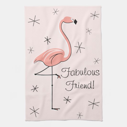 Flamingo Pink Fabulous Friend Küchenhandtuch! Handtuch (Vertikal)