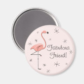 Flamingo Pink Fabulous Friend Magnet (Vorderseite/Rückseite)