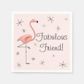 Flamingo Pink Fabulous Friend Papier Servietten! Serviette (Vorderseite)