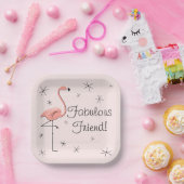 Flamingo Pink Fabulous Friend Platz! Pappteller (Party)
