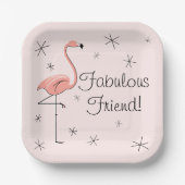 Flamingo Pink Fabulous Friend Platz! Pappteller (Vorderseite)