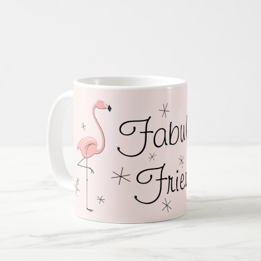 Flamingo Pink 'Fabulous Friend' Tasse (Vorderseite Links)
