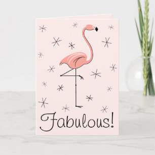 Flamingo Pink Fabulous Grüße Karte vertikal