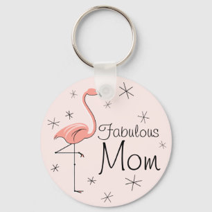 Flamingo Pink "Fabulous Mama" Schlüsselanhänger