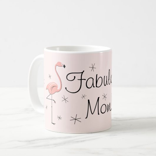 Flamingo Pink 'Fabulous Mama' Tasse (Vorderseite Links)