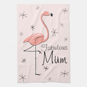 Flamingo Pink Fabulous Mum Küchentuch