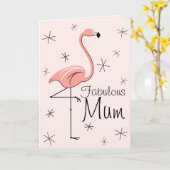 Flamingo Pink Fabulous Mum Mutter Tag vertikal Karte (Gelbe Blume)