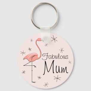 Flamingo Pink "Fabulous Mum" Schlüsselanhänger