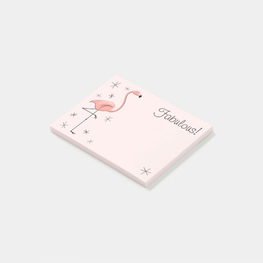 Flamingo Pink "Fabulous!" Post-it Klebezettel (angewinkelt)
