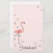 Flamingo Pink Fabulous Schreibwaren! Briefpapier (Vorne/Hinten)