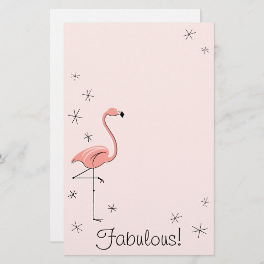 Flamingo Pink Fabulous Schreibwaren! Briefpapier (Vorne/Hinten)