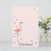 Flamingo Pink Fabulous Schreibwaren! Briefpapier (Stehend Vorderseite)